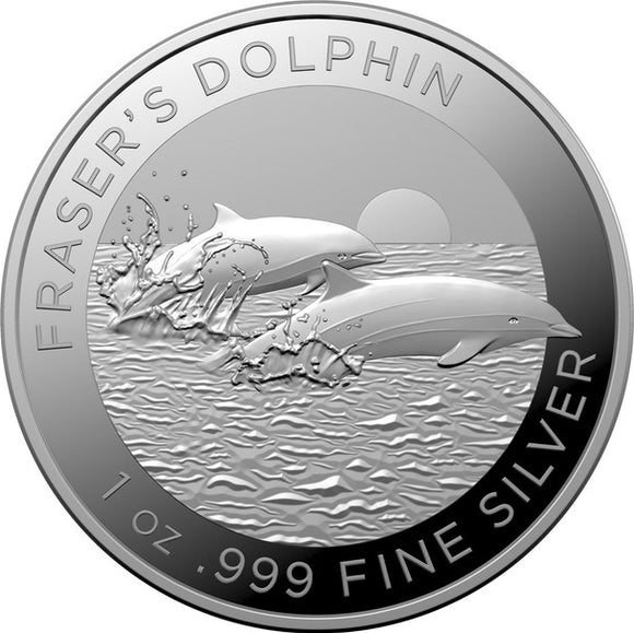 Fraser's dolphin 1oz .999 fine silver coin