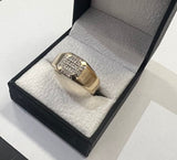 9ct gold and diamond men's ring