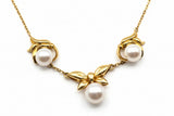 18ct gold Mikimoto pearl earrings and necklace