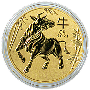 2021 1/2oz 9999 Gold Lunar Series Year of The Ox $50 Uncirculated Coin