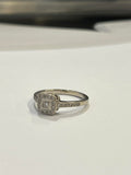 10CT White Gold Square Set Diamond Ring