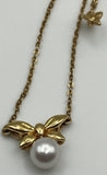 18ct gold Mikimoto pearl earrings and necklace