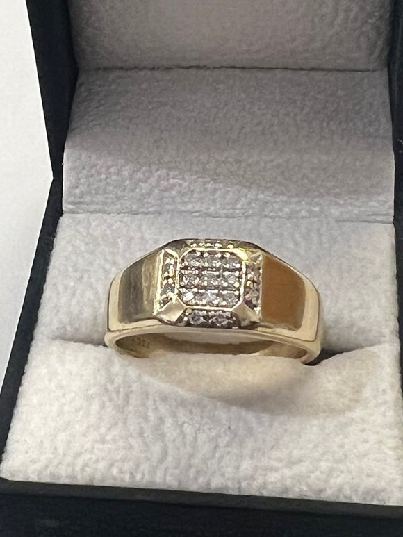 9ct gold and diamond men's ring
