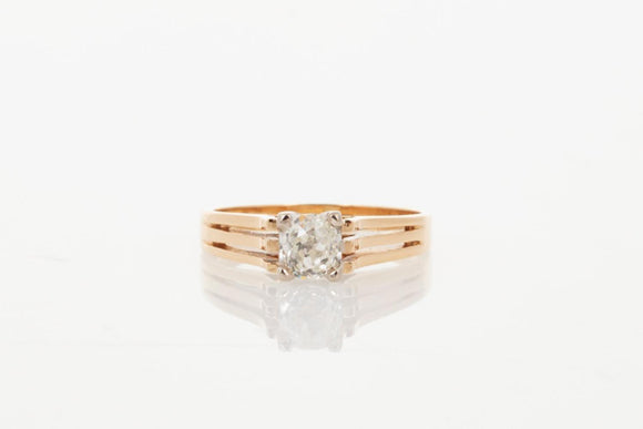18CT Yellow Gold Old Mined Solitaire Ring