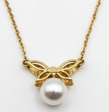 18ct gold Mikimoto pearl earrings and necklace