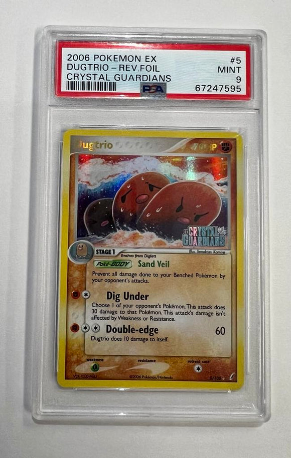 2006 POKEMON EX DUGTRIO REV FOIL CRYSTAL GUARDIANS #5 MINT 9