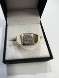 9ct gold and diamond men's ring