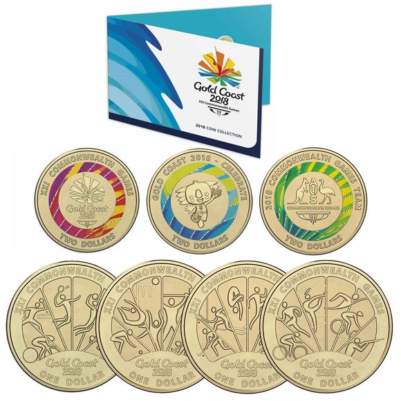 2018 Gold Coast XXI Commonwealth Games $1 & $2 Seven Coin Set