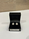 silver diamond pear earrings