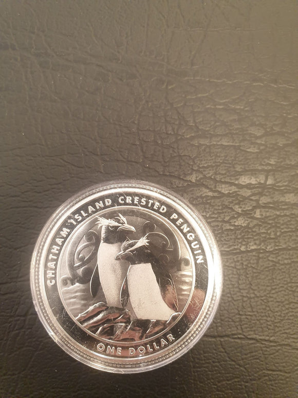 Chatham Island Crested Penguin 1oz Silver coin