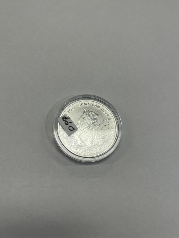 Sumatran tiger 1oz .999 silver coin