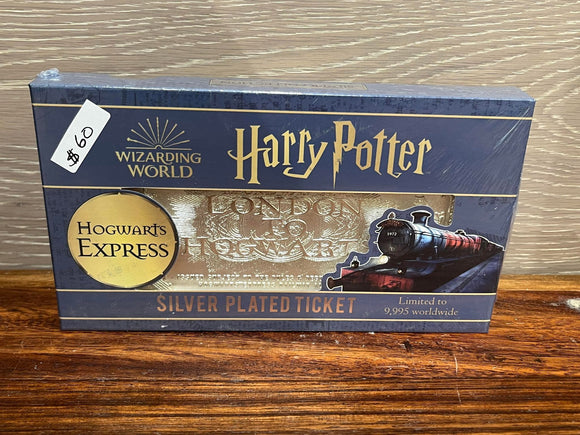 harry potter silver plated ticket