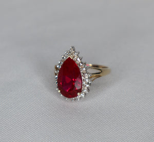 9ct gold synthetic Ruby Ring